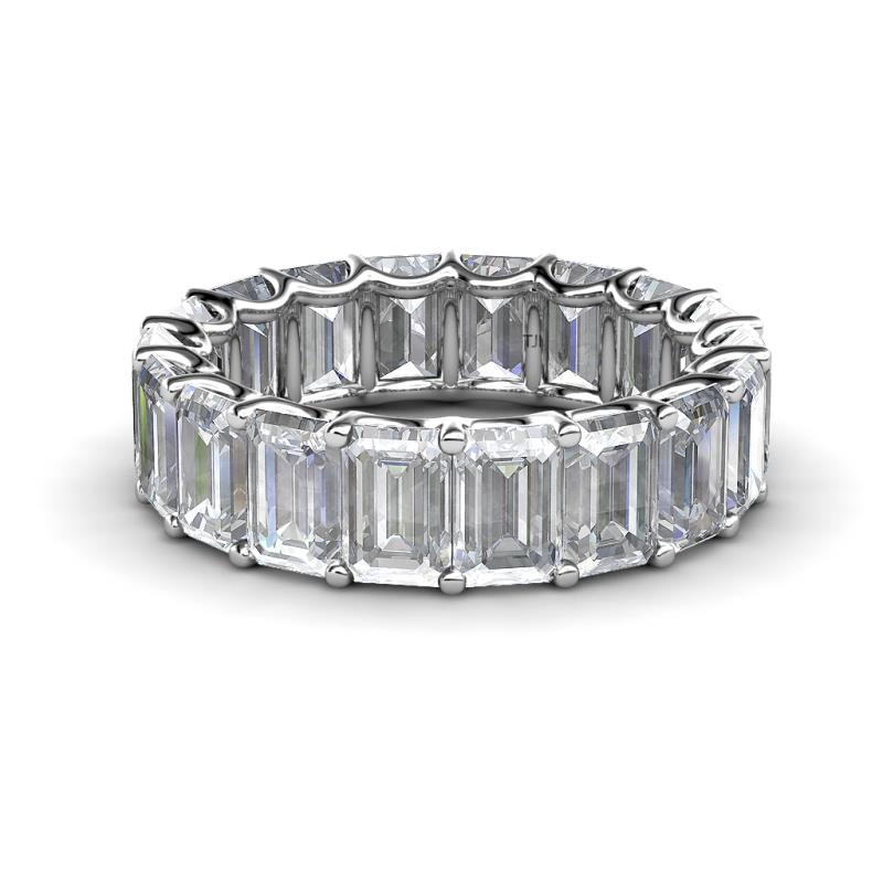 Victoria 6x4 mm Emerald Cut White Sapphire Eternity Band 