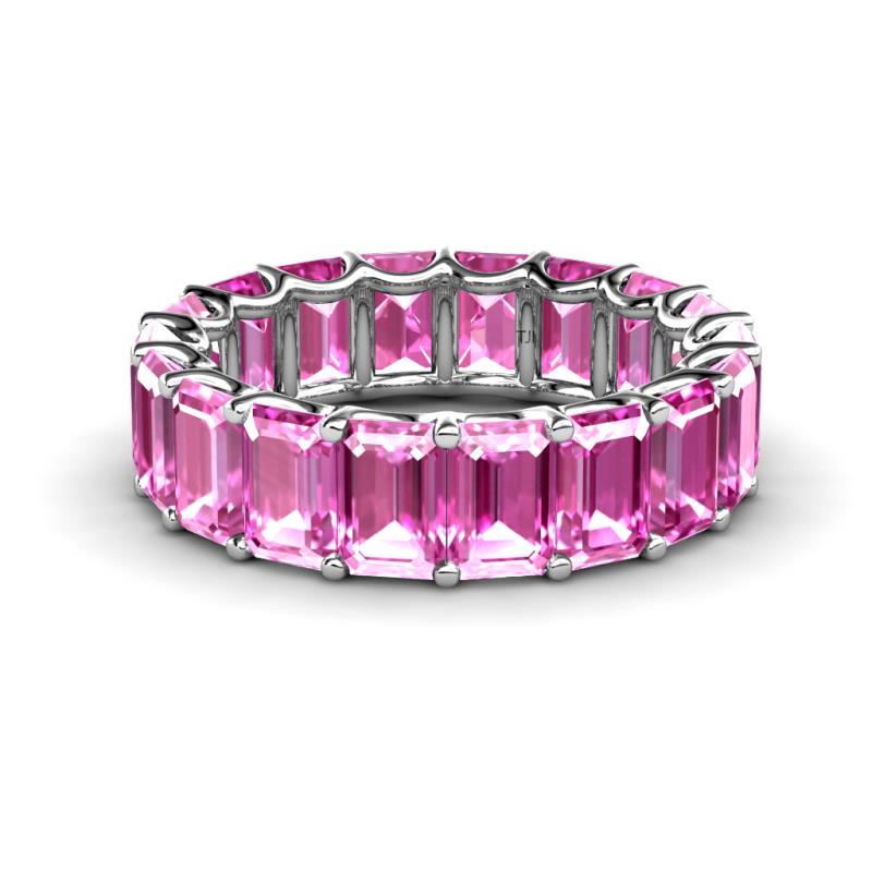 Victoria 6x4 mm Emerald Cut Pink Sapphire Eternity Band 