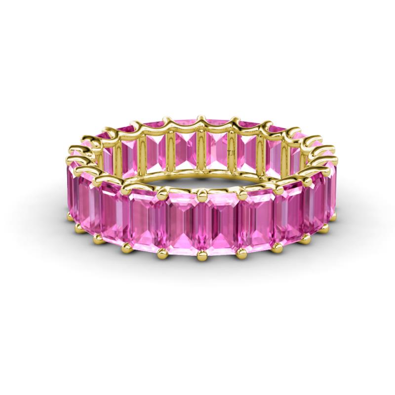 Victoria 7.77 ctw Emerald Cut Created Pink Sapphire (5 x 3 mm) Women Eternity Band 