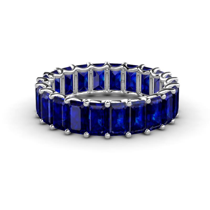 Victoria 7.77 ctw Emerald Cut Created Blue Sapphire (5 x 3 mm) Women Eternity Band 