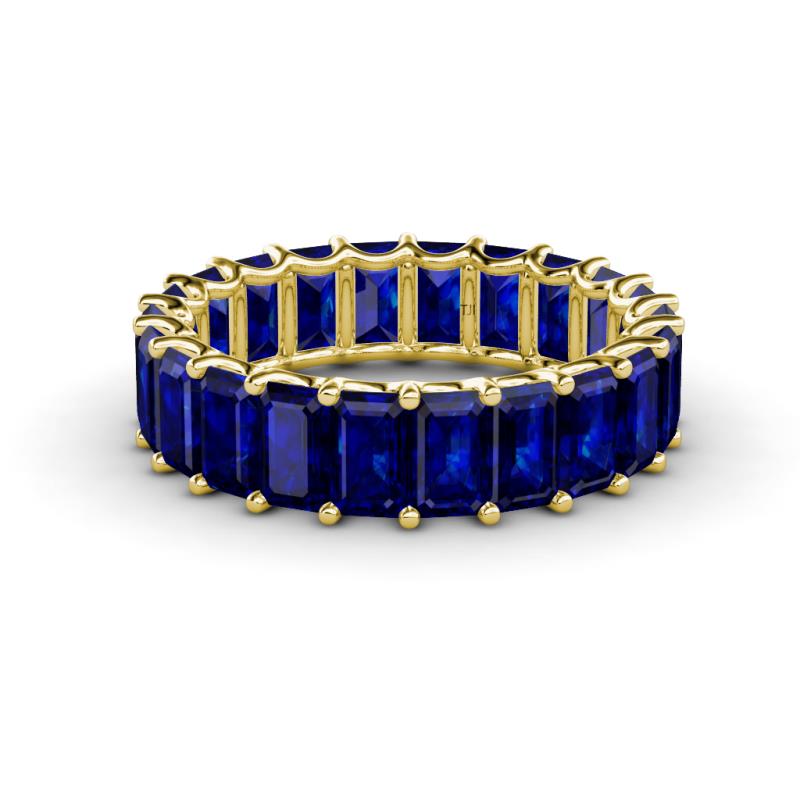 Victoria 7.77 ctw Emerald Cut Created Blue Sapphire (5 x 3 mm) Women Eternity Band 