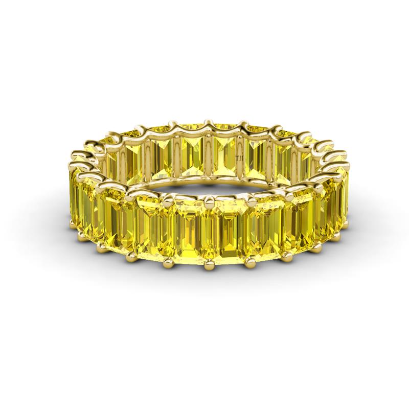 Victoria 7.77 ctw Emerald Cut Created Yellow Sapphire (5 x 3 mm) Women Eternity Band 