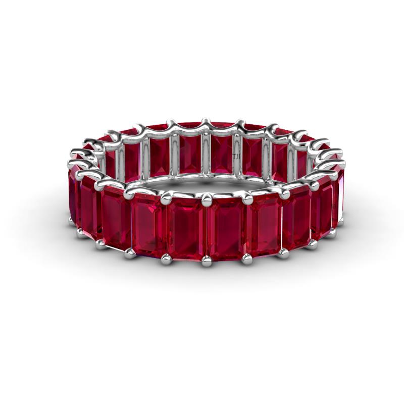 Victoria 7.77 ctw Emerald Cut Created Ruby (5 x 3 mm) Women Eternity Band 