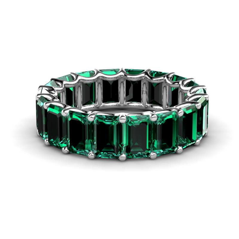 Victoria 11.55 ctw Emerald Cut Created Emerald (6 x 4 mm) Women Eternity Band 