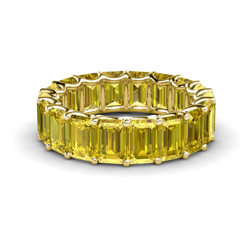 Victoria 12.60 ctw Emerald Cut Created Yellow Sapphire (6 x 4 mm) Women Eternity Band 