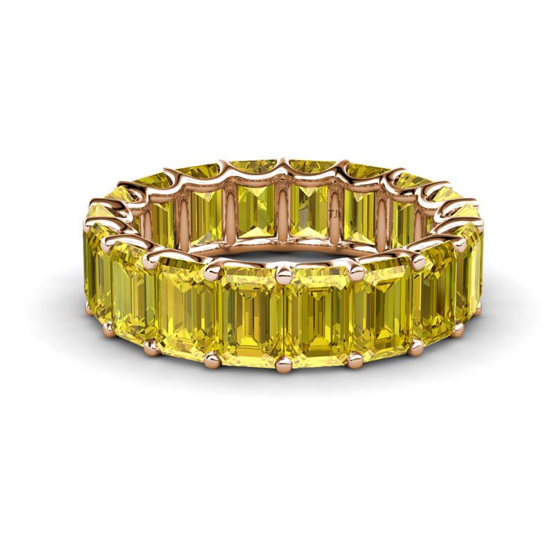 Victoria 12.60 ctw Emerald Cut Created Yellow Sapphire (6 x 4 mm) Women Eternity Band 