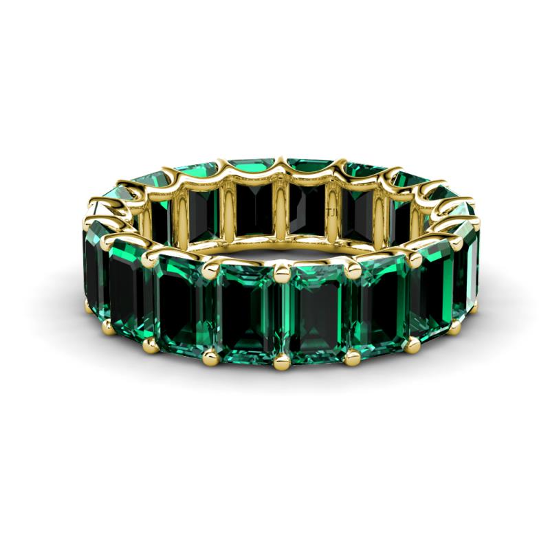 Victoria 11.55 ctw Emerald Cut Created Emerald (6 x 4 mm) Women Eternity Band 