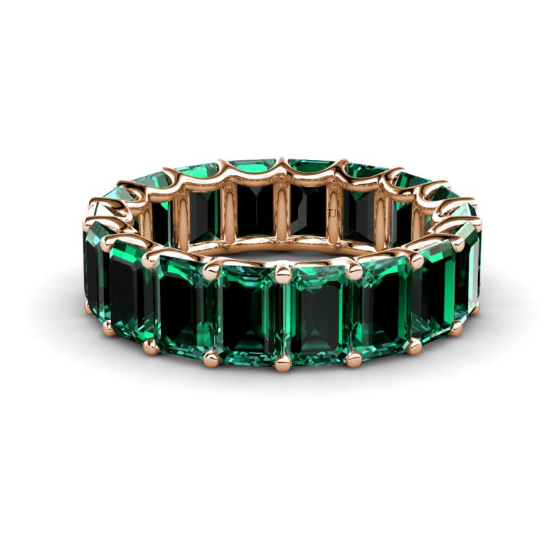 Victoria 11.55 ctw Emerald Cut Created Emerald (6 x 4 mm) Women Eternity Band 