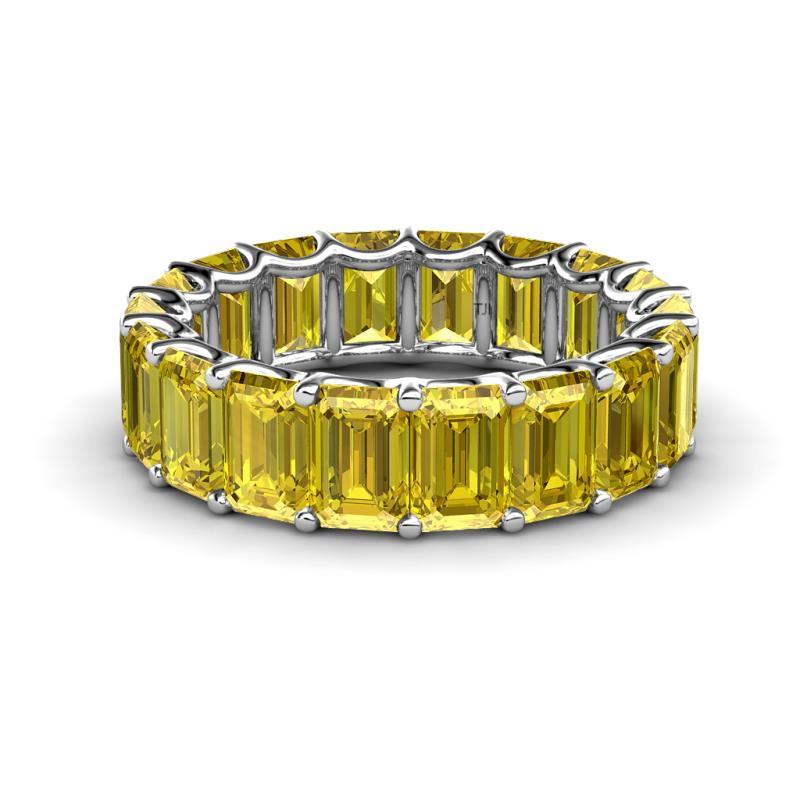 Victoria 12.60 ctw Emerald Cut Created Yellow Sapphire (6 x 4 mm) Women Eternity Band 