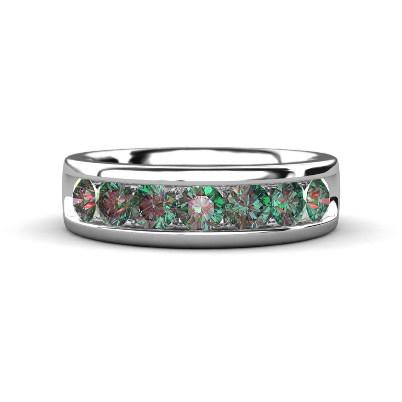 Irvin 1.54 ctw Created Alexandrite 7 stone Comfort Fit Men Wedding Band (6 mm) 