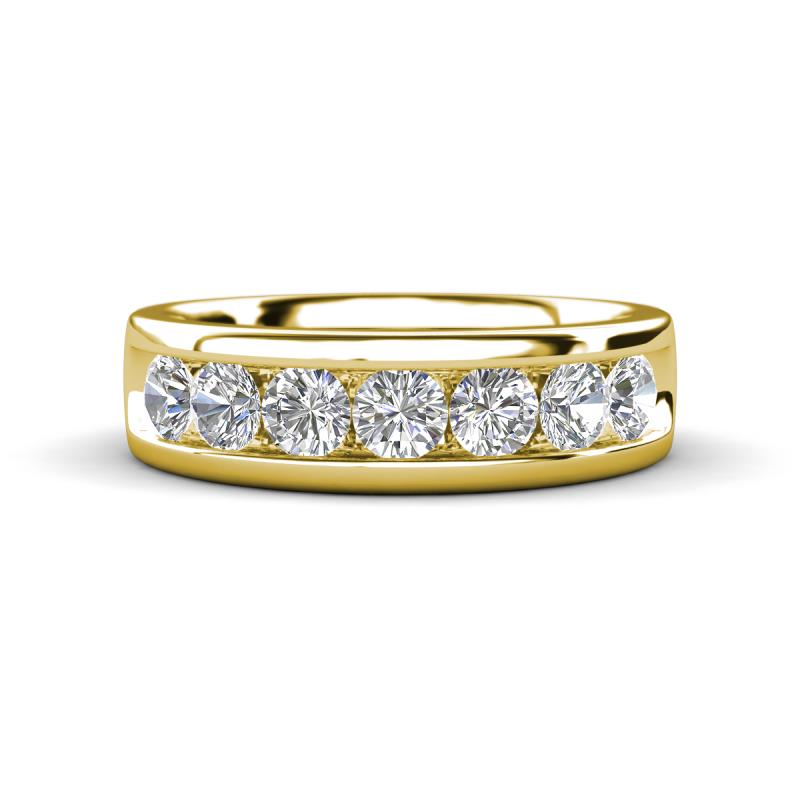 Irvin 1.05 ctw Natural Diamonds 7 stone Comfort Fit Men Wedding Band (6 mm) 