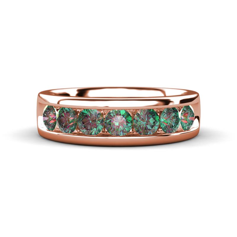 Irvin 1.54 ctw Created Alexandrite 7 stone Comfort Fit Men Wedding Band (6 mm) 