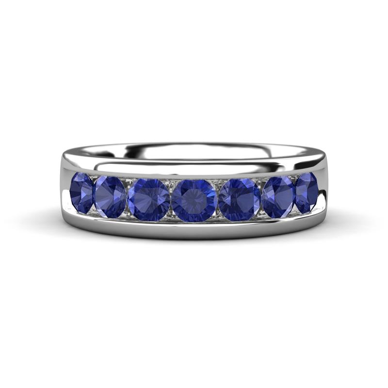 Irvin 1.05 ctw Iolite 7 stone Comfort Fit Men Wedding Band (6 mm) 