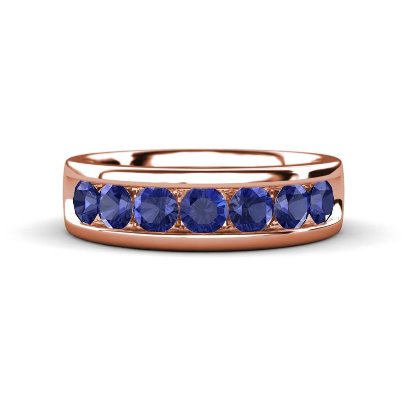 Irvin 1.05 ctw Iolite 7 stone Comfort Fit Men Wedding Band (6 mm) 