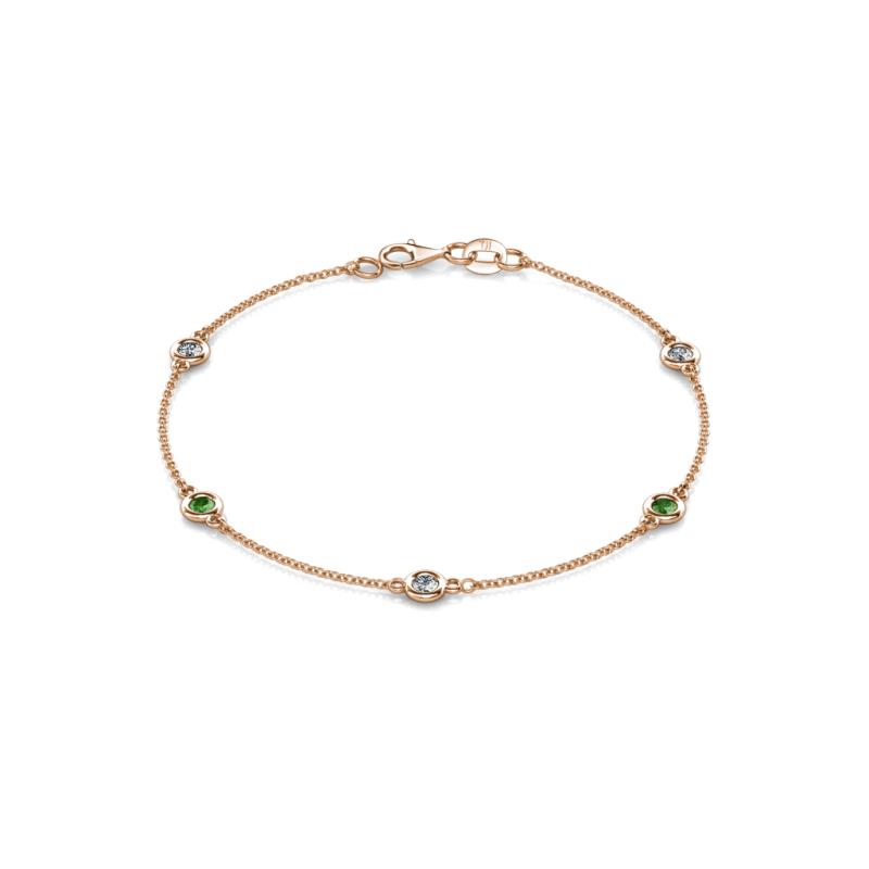Aizza 0.81 ctw Green Garnet and Lab Grown Diamond (3.50 mm) Station Bracelet 