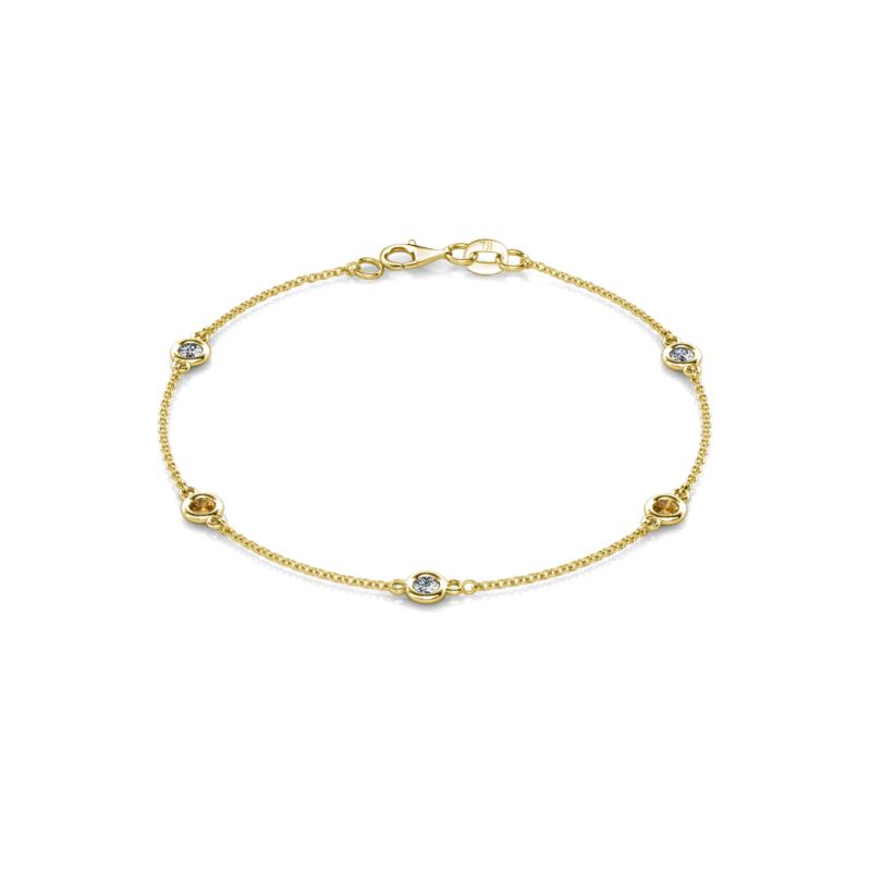 Aizza 0.75 ctw Citrine and Lab Grown Diamond (3.50 mm) Station Bracelet 