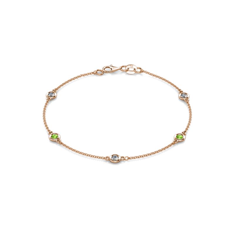 Aizza 0.81 ctw Peridot and Lab Grown Diamond (3.50 mm) Station Bracelet 