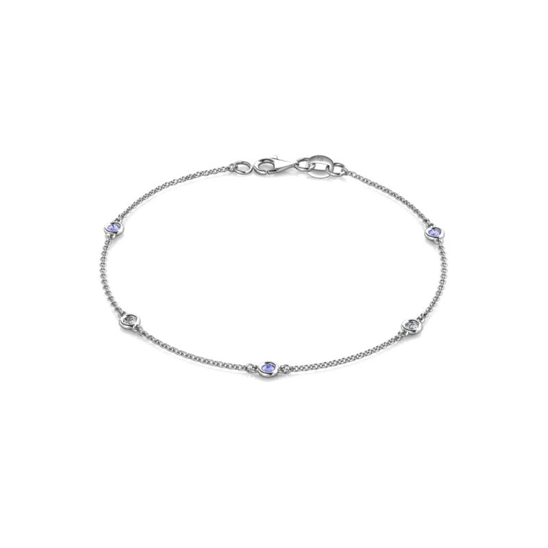 Aizza 0.30 ctw Tanzanite and Diamond (2.50 mm) Station Bracelet 
