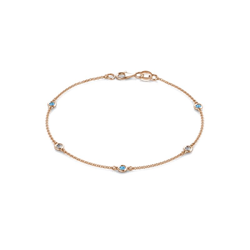 Aizza 0.27 ctw Blue Topaz and Diamond (2.50 mm) Station Bracelet 