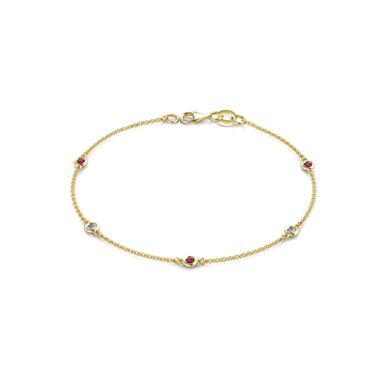 Aizza 0.32 ctw Rhodolite Garnet and Diamond (2.50 mm) Station Bracelet 
