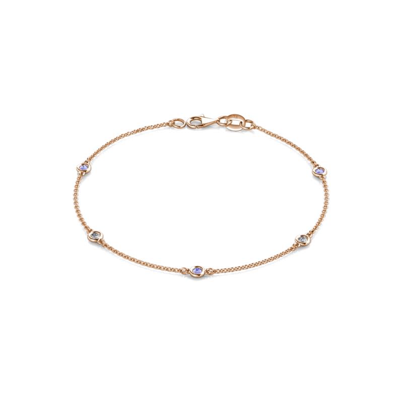 Aizza 0.30 ctw Tanzanite and Lab Grown Diamond (2.50 mm) Station Bracelet 