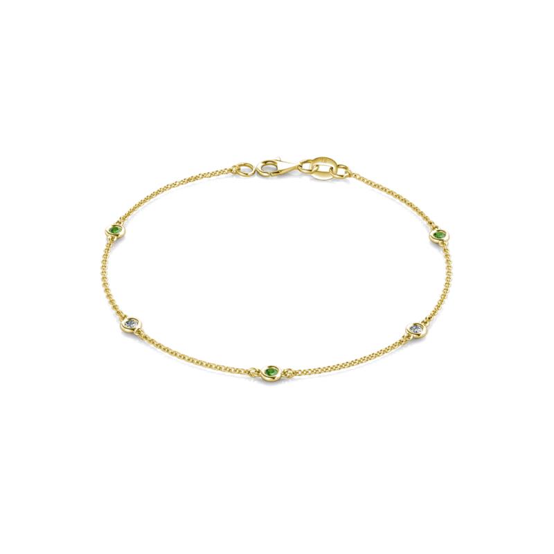Aizza 0.32 ctw Green Garnet and Lab Grown Diamond (2.50 mm) Station Bracelet 