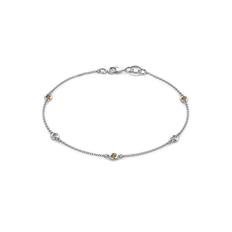 Aizza 0.24 ctw Citrine and Lab Grown Diamond (2.50 mm) Station Bracelet 