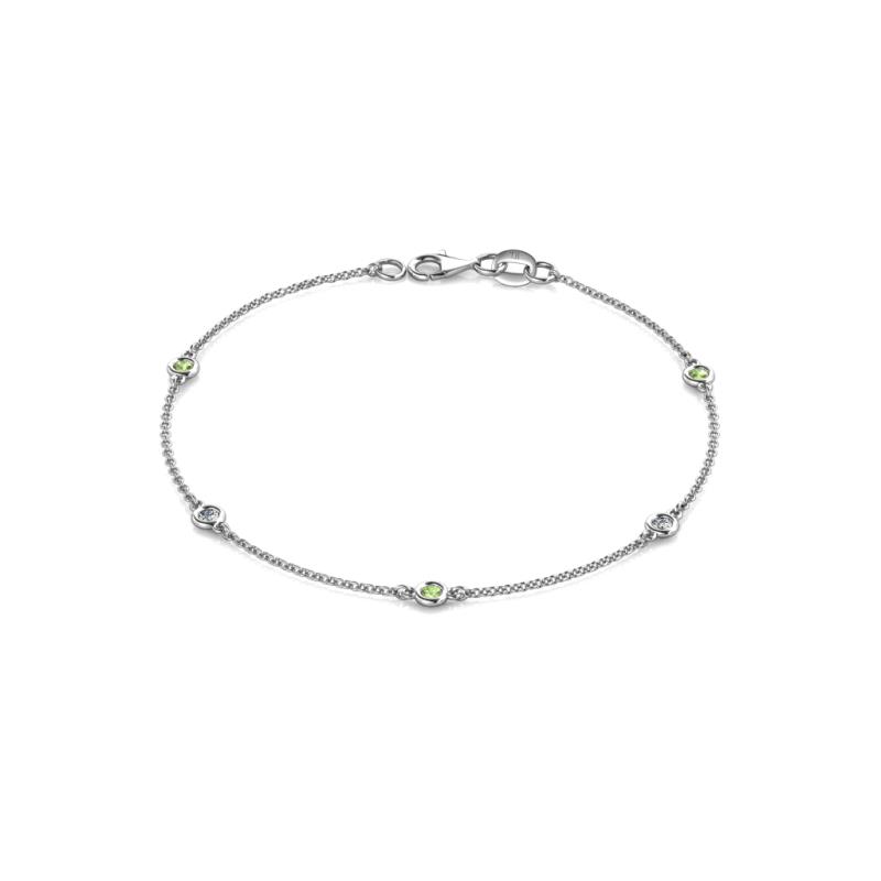 Aizza 0.32 ctw Peridot and Lab Grown Diamond (2.50 mm) Station Bracelet 