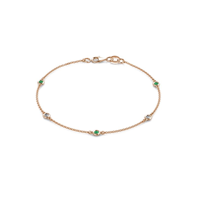 Aizza 0.24 ctw Emerald and Diamond (2.50 mm) Station Bracelet 