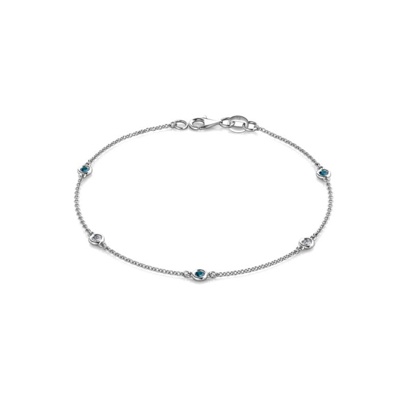 Aizza 0.30 ctw Blue Diamond and Diamond (2.50 mm) Station Bracelet 