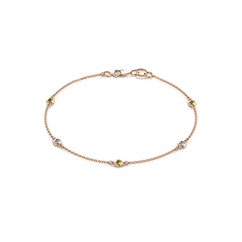 Aizza 0.30 ctw Yellow Diamond and Diamond (2.50 mm) Station Bracelet 