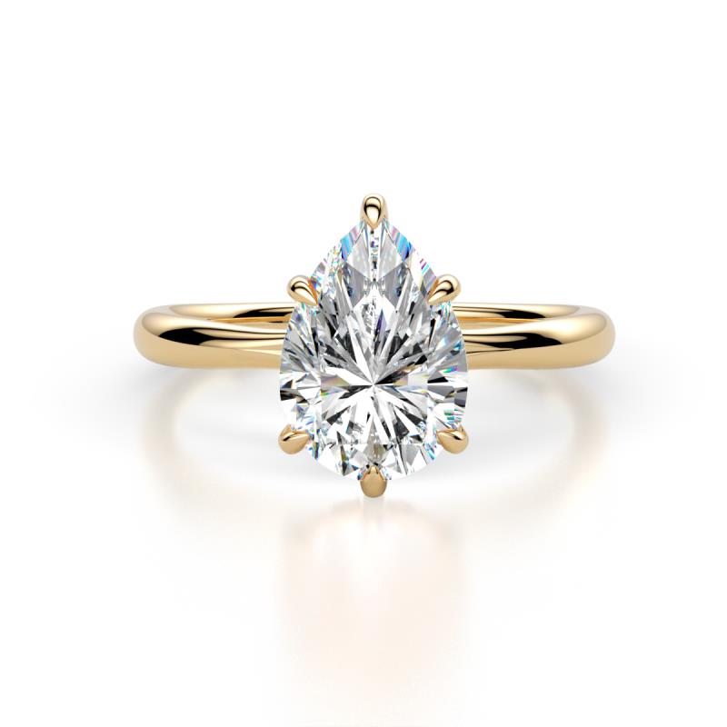 Solina 2.18 ctw IGI Certified Pear Shape Lab Grown Diamond accented Lab Grown Diamond Hidden Halo Women Engagement Ring 