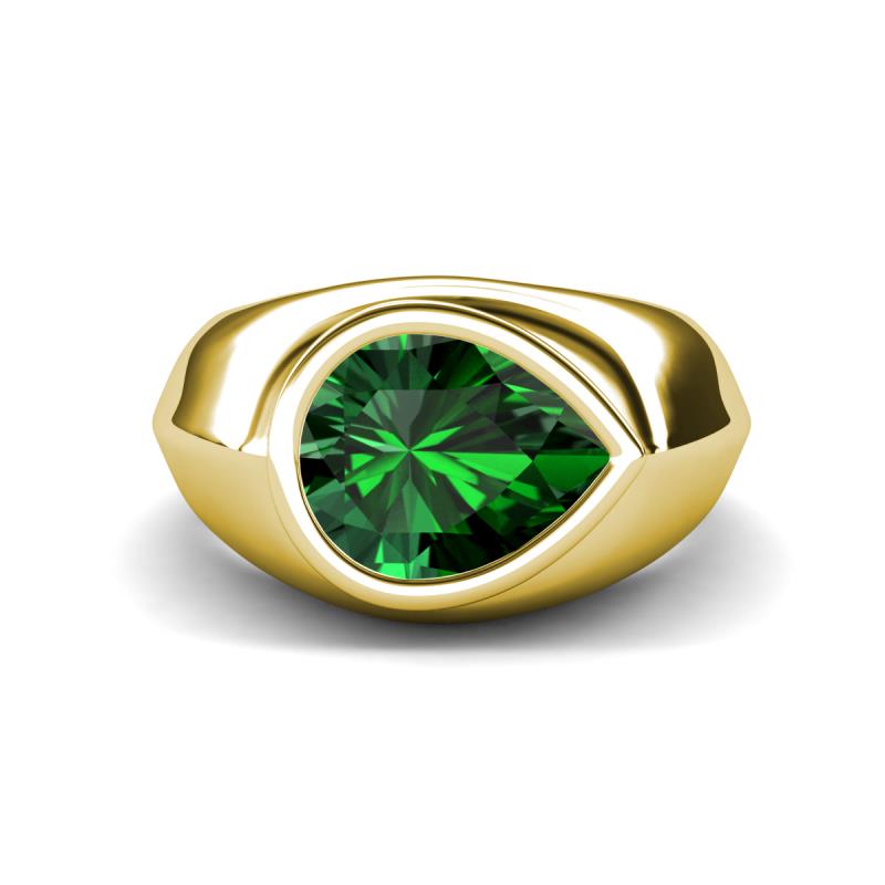 Dianne 1.75 ct Pear Shape Created Emerald Women Solitaire Engagement Ring 