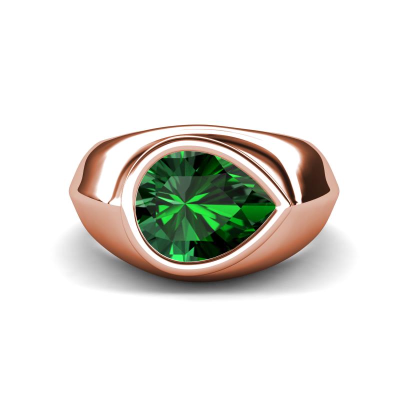 Dianne 1.75 ct Pear Shape Created Emerald Women Solitaire Engagement Ring 