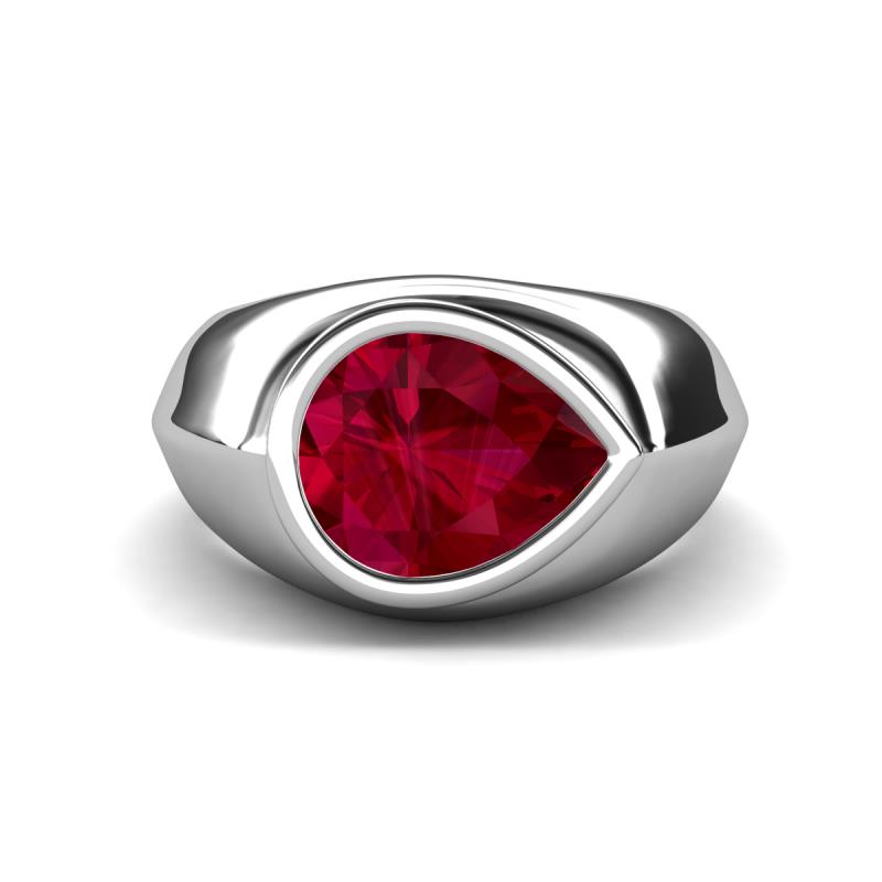 Dianne 2.30 ct Pear Shape Created Ruby Women Solitaire Engagement Ring 