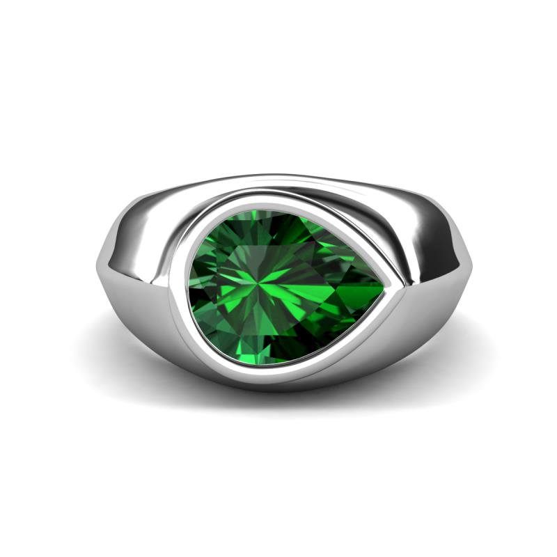 Dianne 1.75 ct Pear Shape Created Emerald Women Solitaire Engagement Ring 