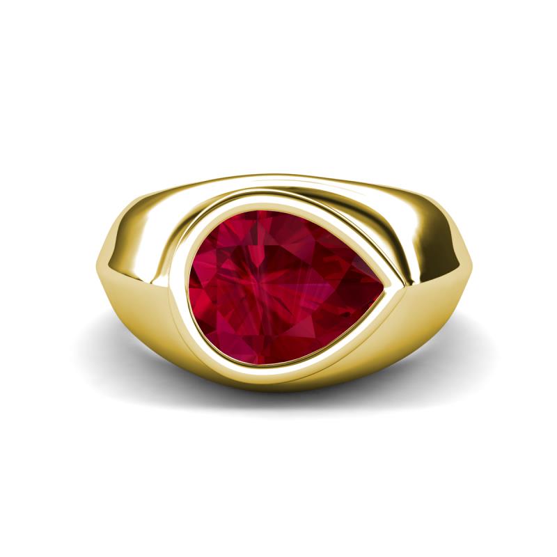 Dianne 2.30 ct Pear Shape Created Ruby Women Solitaire Engagement Ring 