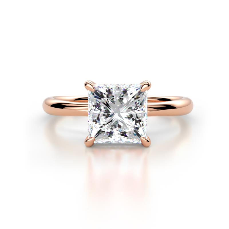 Solina 2.13 ctw IGI Certified Princess Shape Lab Grown Diamond accented Lab Grown Diamond Hidden Halo Women Engagement Ring 