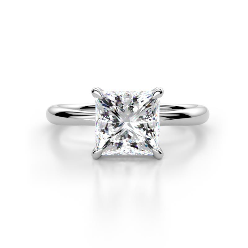 Solina 2.13 ctw IGI Certified Princess Shape Lab Grown Diamond accented Lab Grown Diamond Hidden Halo Women Engagement Ring 