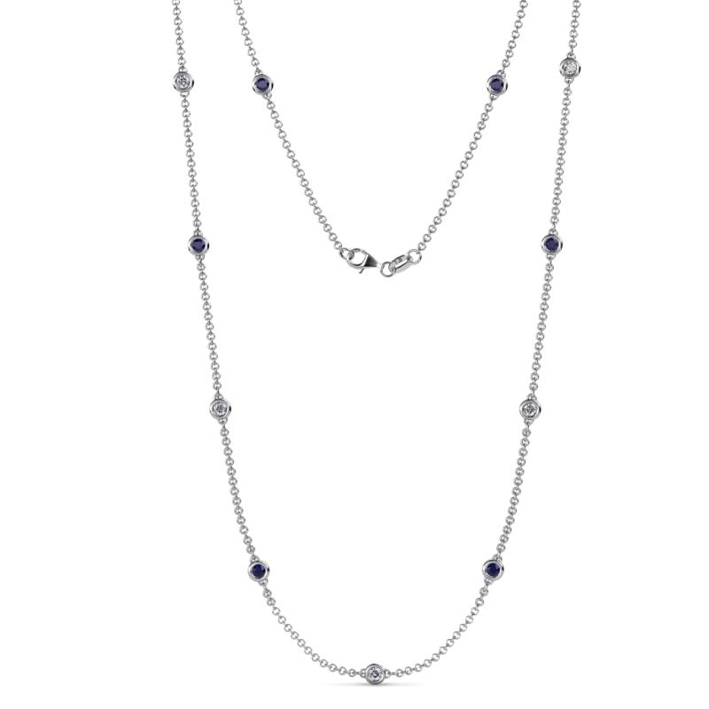 TriJewels 5 Stone Petite Blue and White Lab Grown Diamond Womens Station Bracelet 0.15 ctw 14K Gold VS2-SI1, G-H