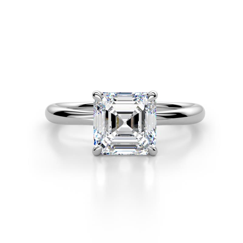 Solina 2.13 ctw GIA Certified Asscher Shape Natural Diamond accented Lab Grown Diamond Hidden Halo Women Engagement Ring 