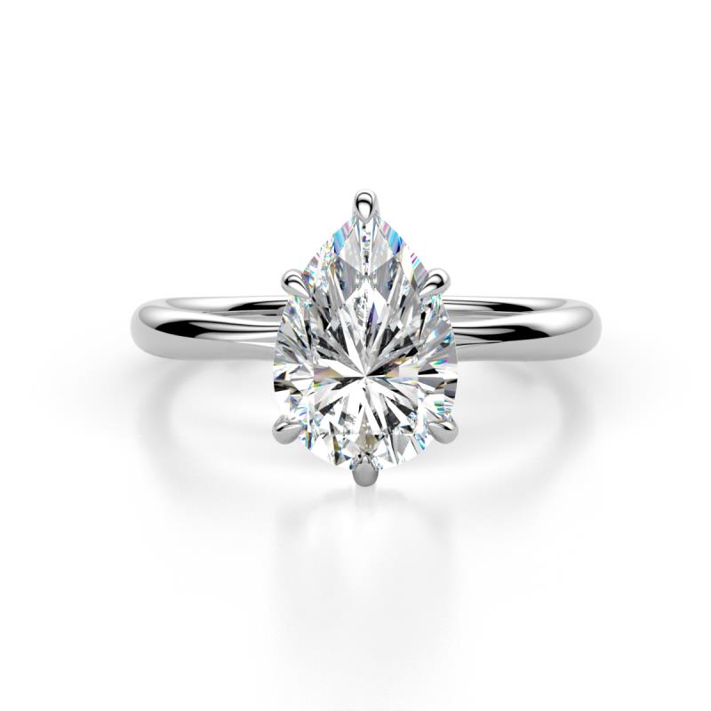 Solina 2.18 ctw GIA Certified Pear Shape Natural Diamond accented Lab Grown Diamond Hidden Halo Women Engagement Ring 