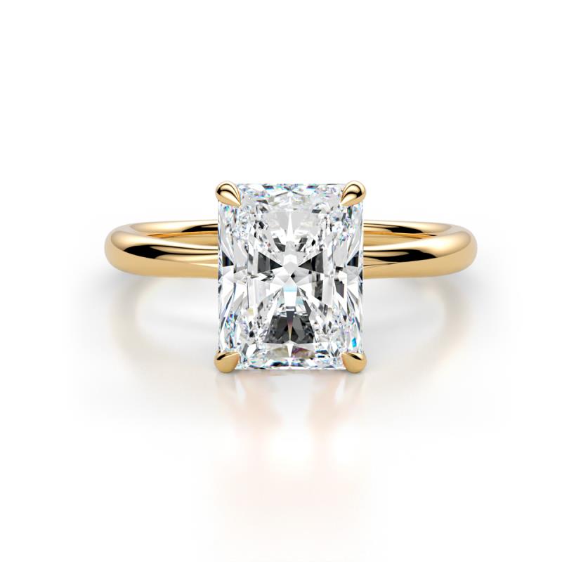 Solina 3.14 ctw GIA Certified Radiant Shape Natural Diamond accented Lab Grown Diamond Hidden Halo Women Engagement Ring 