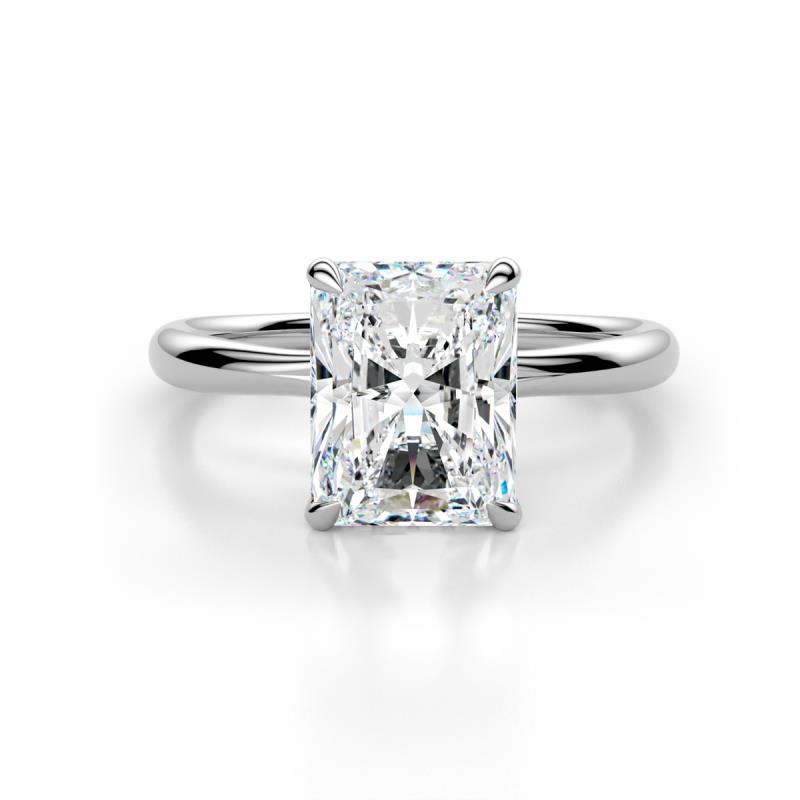 Solina 3.14 ctw GIA Certified Radiant Shape Natural Diamond accented Lab Grown Diamond Hidden Halo Women Engagement Ring 