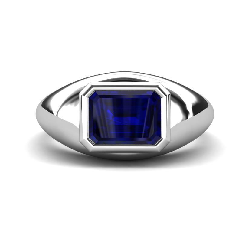 Dianne 2.50 ct Emerald Shape Created Blue Sapphire Women Solitaire Engagement Ring 