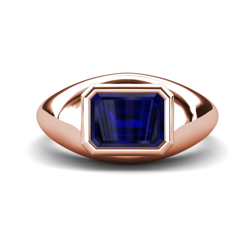 Dianne 2.50 ct Emerald Shape Created Blue Sapphire Women Solitaire Engagement Ring 