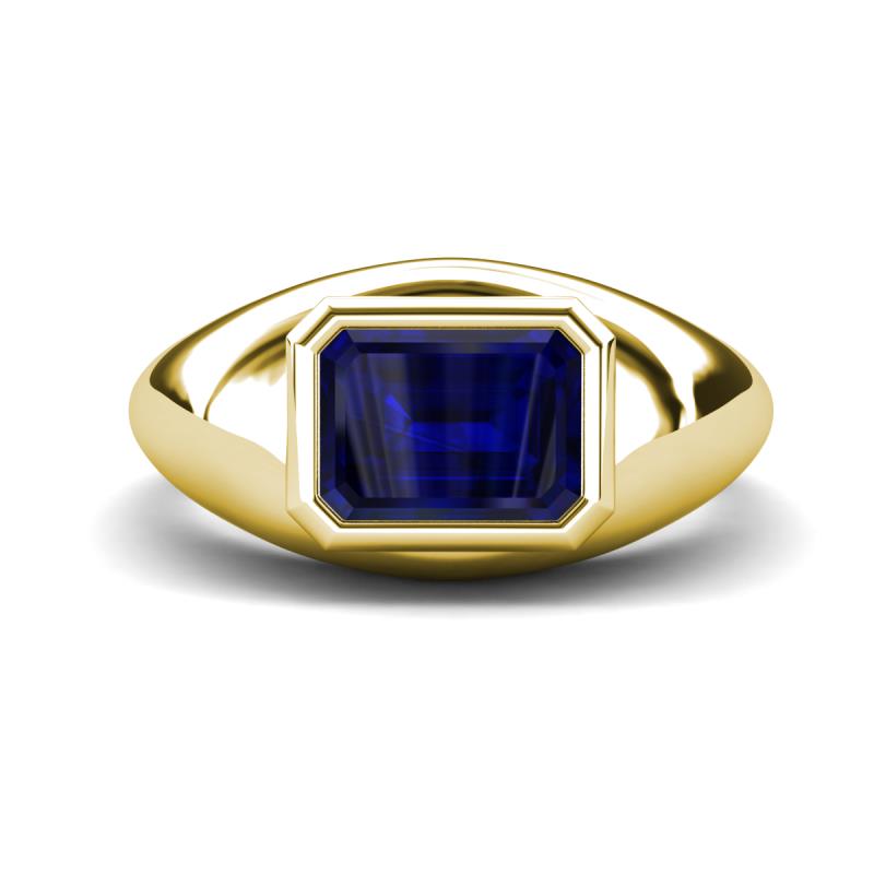 Dianne 2.50 ct Emerald Shape Created Blue Sapphire Women Solitaire Engagement Ring 