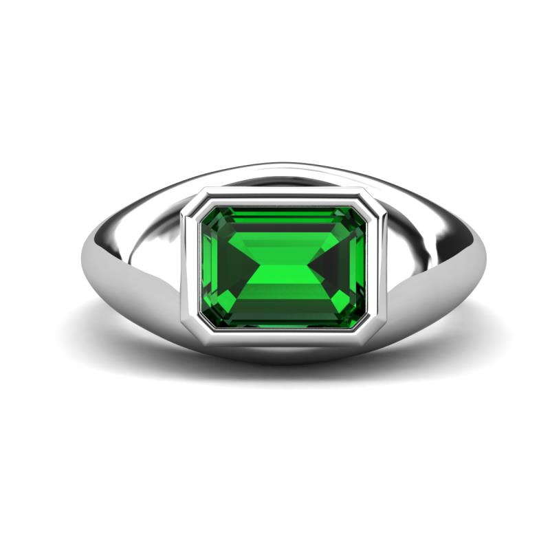 Dianne 2.00 ct Emerald Shape Created Emerald Women Solitaire Engagement Ring 