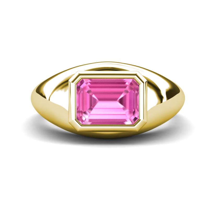 Dianne 3.00 ct Emerald Shape Created Pink Sapphire Women Solitaire Engagement Ring 