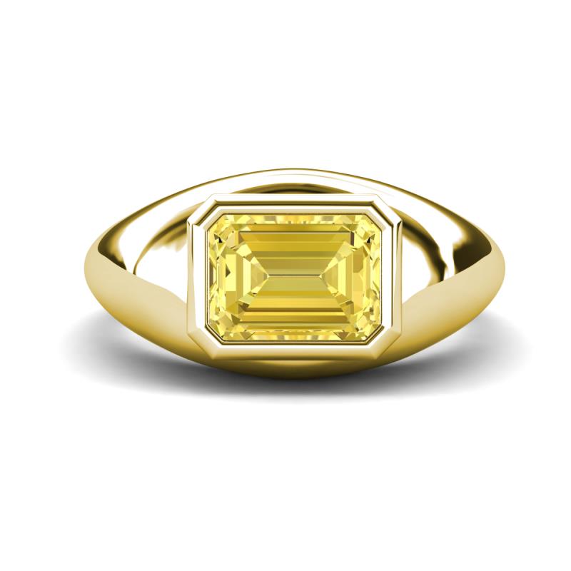 Dianne 3.00 ct Emerald Shape Created Yellow Sapphire Women Solitaire Engagement Ring 
